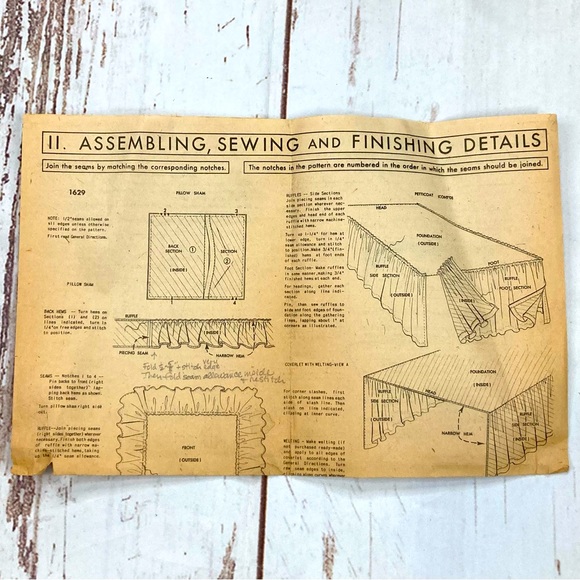 McCall’s #1629 Bed Covering Set Printed Patterns Vintage 1951 - Picture 10 of 16